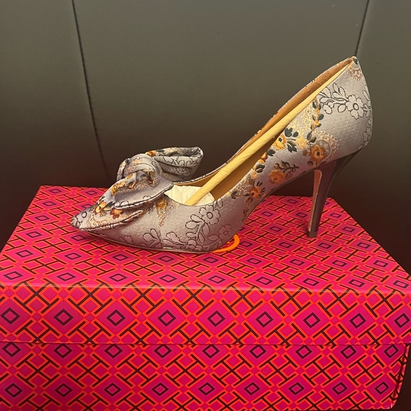 Tory Burch Brocade Bow Pumps
